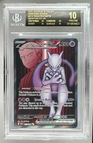 Team Rocket's Mewtwo ex 2025 Pokemon Destined Rivals #213 BGS 10 BLACK LABEL