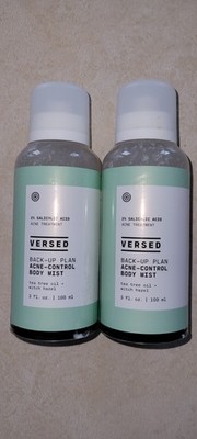 2 Versed- Back-Up Plan Acne Control Body Mist, New, Unopened, 2% Salicylic Acid
