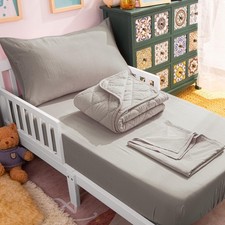 Toddler Bedding Set - 4 Piece Soft and Breathable Crib Bedding Set for Boys a...