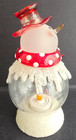 VINTAGE 7" ROMAN INC LIGHTED SNOW CHRISTMAS WHITE SNOWMAN RED HAT SCARF TABLETOP — photo 2