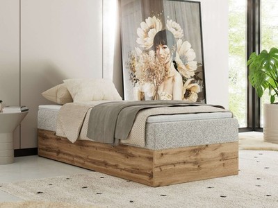 Boxspringbett WOOD ZERO 90x200 ohne Kopfteil   7-Zonen Taschenfederkern H3/H4