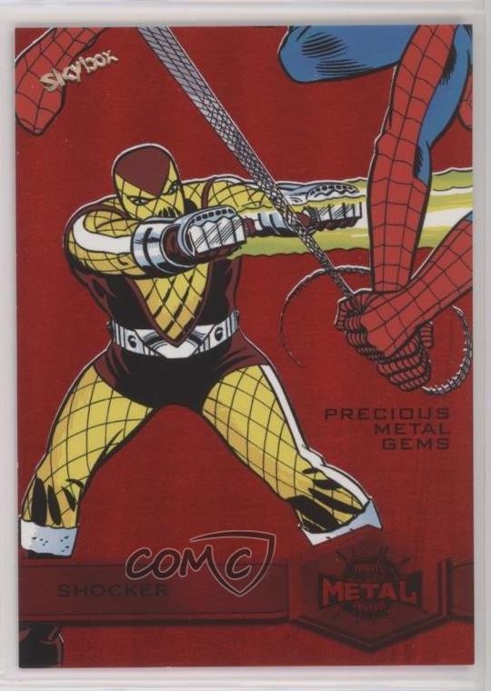 2022 Marvel Metal Universe Spider-Man High Series PMG Red /100 Shocker #178 0y6v