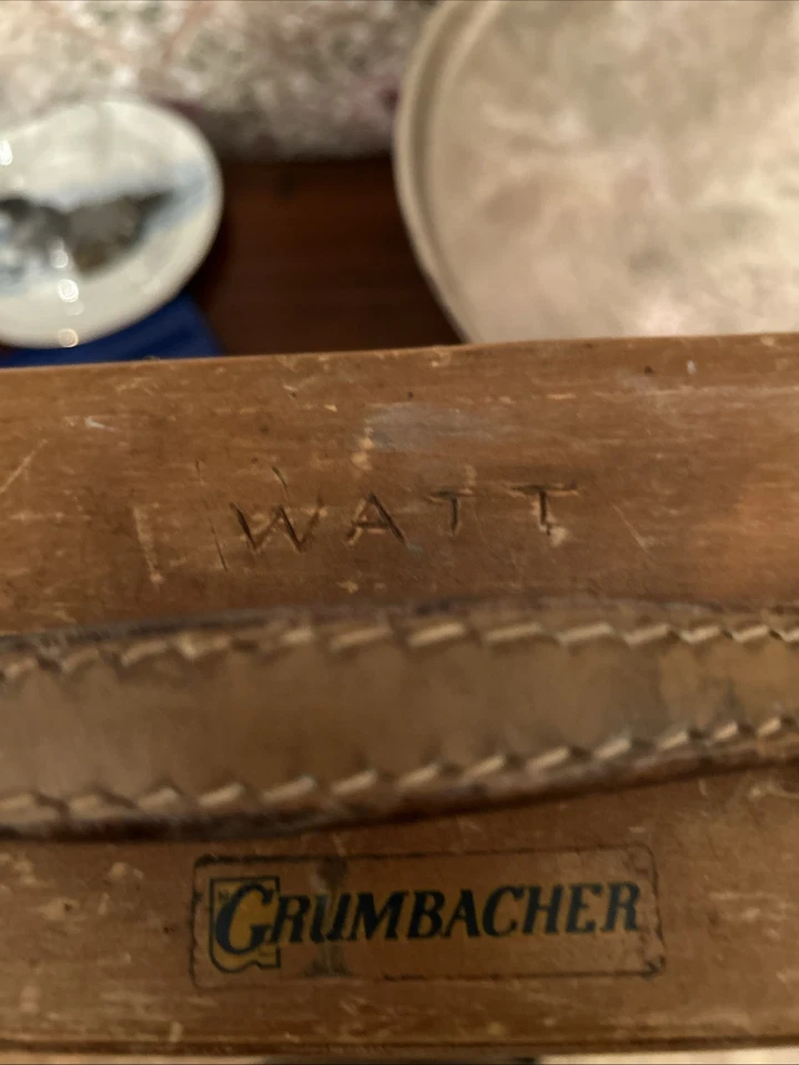Caja de pintura vintage Grumbacher Artist madera pochade mango de cuero Foto 2 de 4