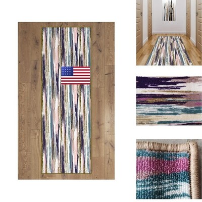 Deerlux Modern Living Room Area Rug Nonslip Backing Abstract Brushstrokes And