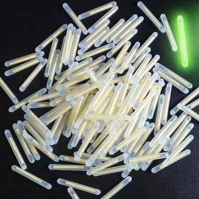 100-Pack Fishing Float Light Sticks - 3mm Fluorescent Glow Sticks for Dark Co