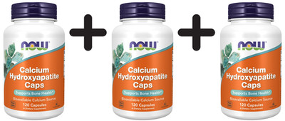 3 x NOW Foods Calcium Hydroxyapatite Caps - 120 caps (138,86 EUR/kg)