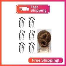 6 Piece Metal Hair Fork Clip Hair Side Combs Hair Pins Buns Updo U-Shape Hair Fo