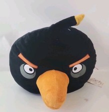 Angry Birds Black Bird Bomb Bird Plush Stuffed Animal Rovio Blackbird Pillow 16"