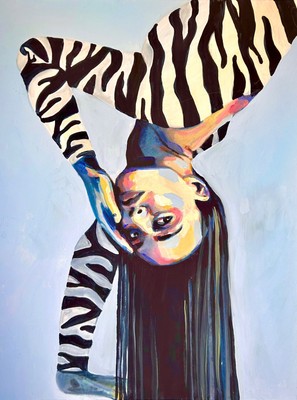 Original Female Portrait signed Abstrakt Modern Kunst Malerei Bild