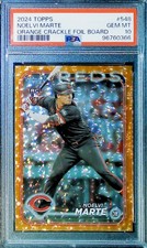 2024 TOPPS SERIES 2 ORANGE CRACKLE FOIL /299 548 NOELVI MARTE ROOKIE REDS PSA 10