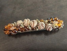Vtg. hair clip; heavily beaded.
