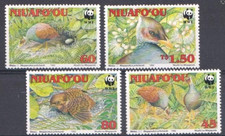WWF NIUAF ́OU 1992 PRITCHARD CHICKEN mnh set capítulo 132 Mi 233-36