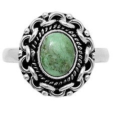 Premium Utah Variscite 925 Sterling Silver Ring Size 9 Natural Green Gem
