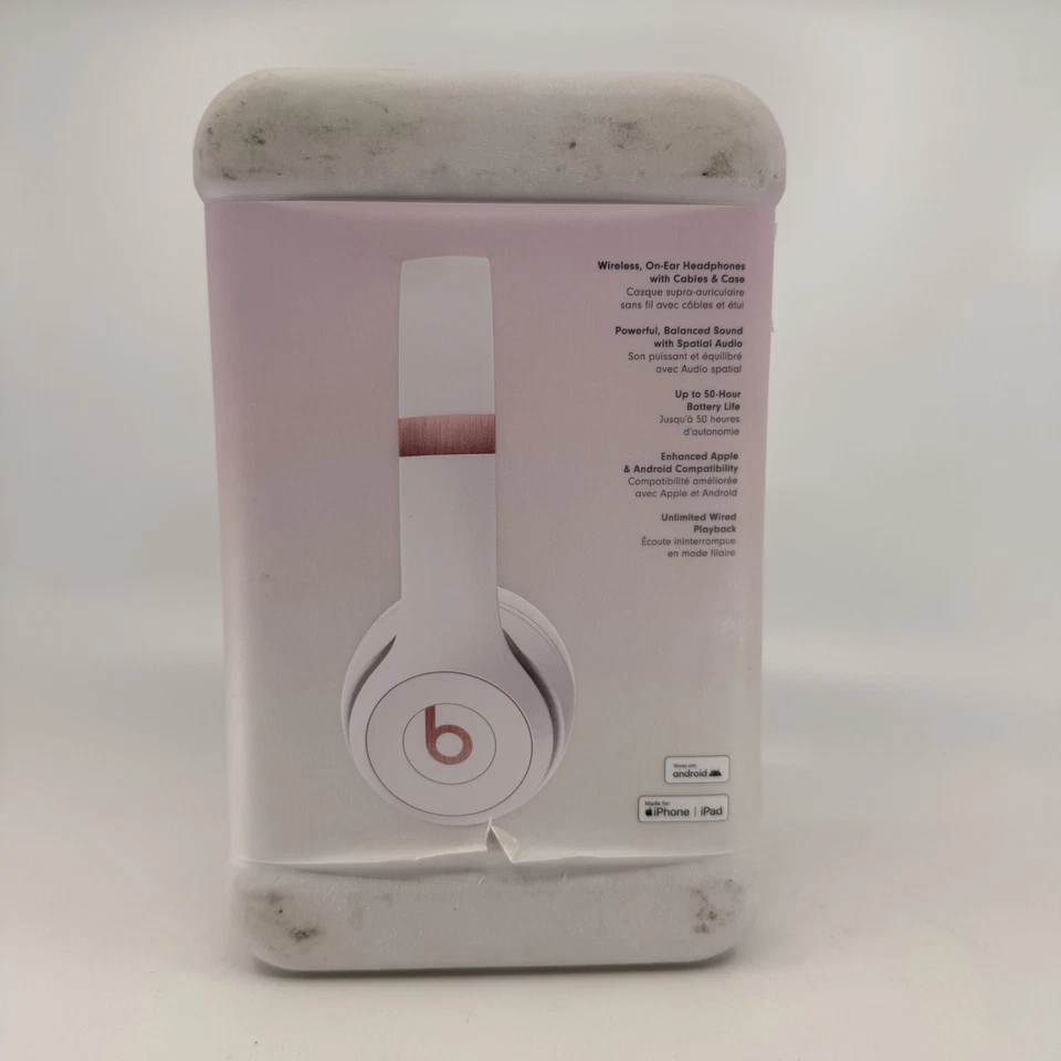 Beats Solo 4 Bluetooth Wireless On Ear Slate Pink Headphones *Damage box sealed* - Image 3 of 4