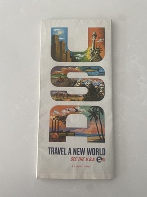 60er Jahre US Travel Service Karte, Travel A New World, USA