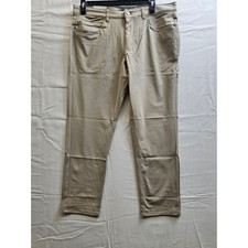 Members Mark Benton Mens Slim Fit Performance Pant Khaki 36x30 Stretch UPF 30