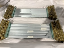  4 Vintage Wall Mirrors Beveled Rectangle Ornate Gold Columns Hollywood Regency.