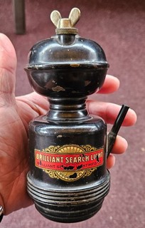 Vintage Brilliant Search Light Carbide Miner’s Lamp