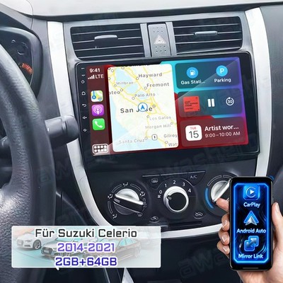 9'' CarPlay 64GB Android 15 Autoradio Für Suzuki Celerio 2014-2021 Navi GPS BT FM