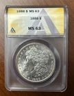 1888 ANACS MS 63 Morgan Silver Dollar