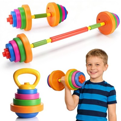 AuntyFey Kids Workout Equipment, 3 in 1 Adjustable Weight Toy Equipment for C...