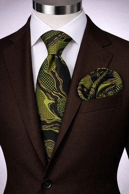 OLYMPIA  TIE & POCKET SQAURE by VERSE9