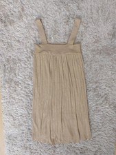 WOMENS GOLD BEIGE PLEATED H&M DRESS SIZE XS EVENING PARTY HOLIDAY BOHO
