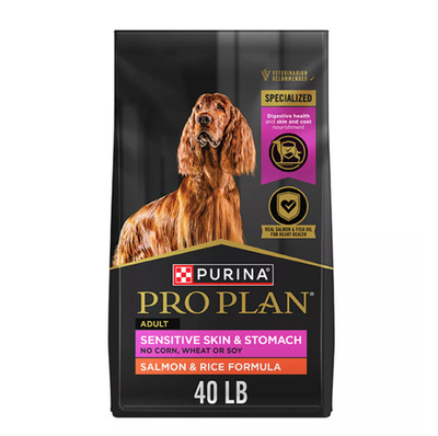 Purina Pro Plan Sensitive Skin & Stomach Adult Dog Food Salmon Rice 40 lb Bag