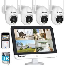 Wireless 10CH Monitor IP Security Camera System 5MP Two Way Audio Auto-Tracking