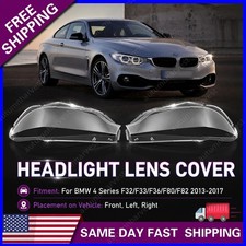 Pair Front Headlight Lens Cover For 13-17 Bmw 4 Series F32 F33 420i 430i M3 M4 Pair Front Headlight Lens Cover For 13-17 Bmw 4 Series F32 F33 420i 430i M3 M4