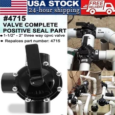 4715 3-Port 1-1/2 to 2-Inch Positive Seal NeverLube Valve for 1-1/2" 2" PVC Pipe