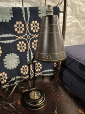 Vintage Mid-Century Heyco adjustable Arm Toleware Metal Table Desk Lamp!!