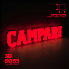 Insegna Luminosa Campari Lighted Sign Bar LED Aperol Martini Cynar Rosso Neon 3D