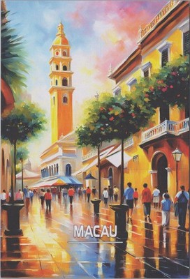 Macau China Colorful Street Scene 4x6 Image Card a15428