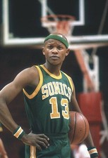 Basketball Closeup of Seattle SuperSonics Slick Watts during game - Old Photo