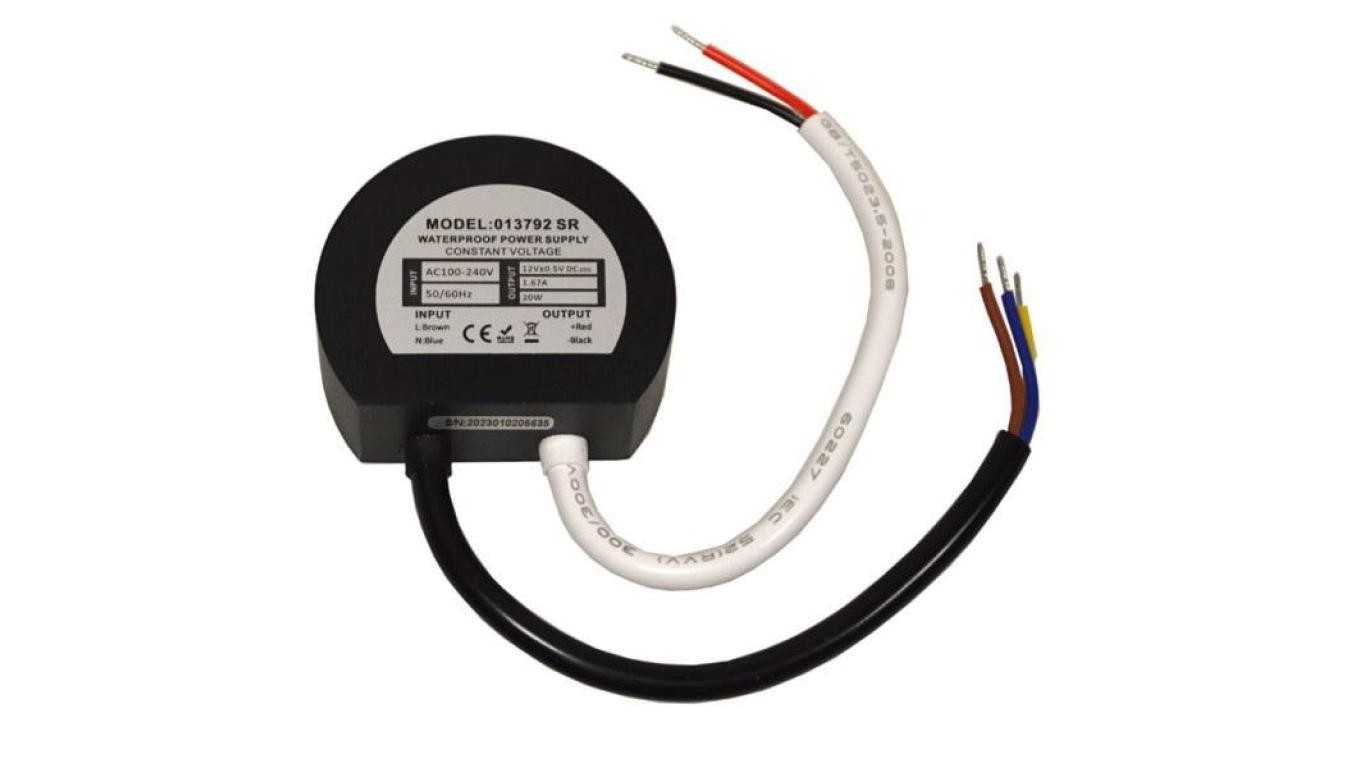 LED Socket Power Supply Eco Hermetic IP67 12V 1.67A 20W 013792