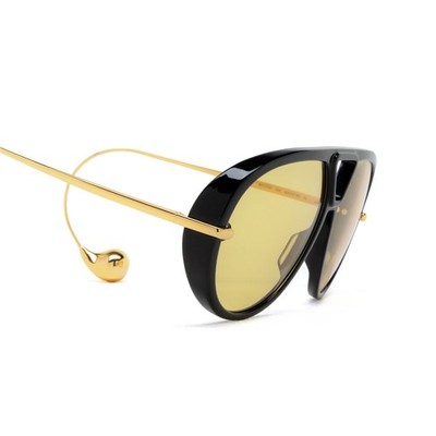 Bottega Veneta BV 1273S 003 Black Aviator Yellow Lens Pilot  display picture 1