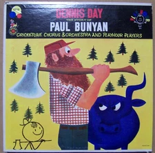 THE STORY Of PAUL BUNYAN, TOLD By DENNIS DAY- 1959 CHILDRENS LP VINYL RECORD