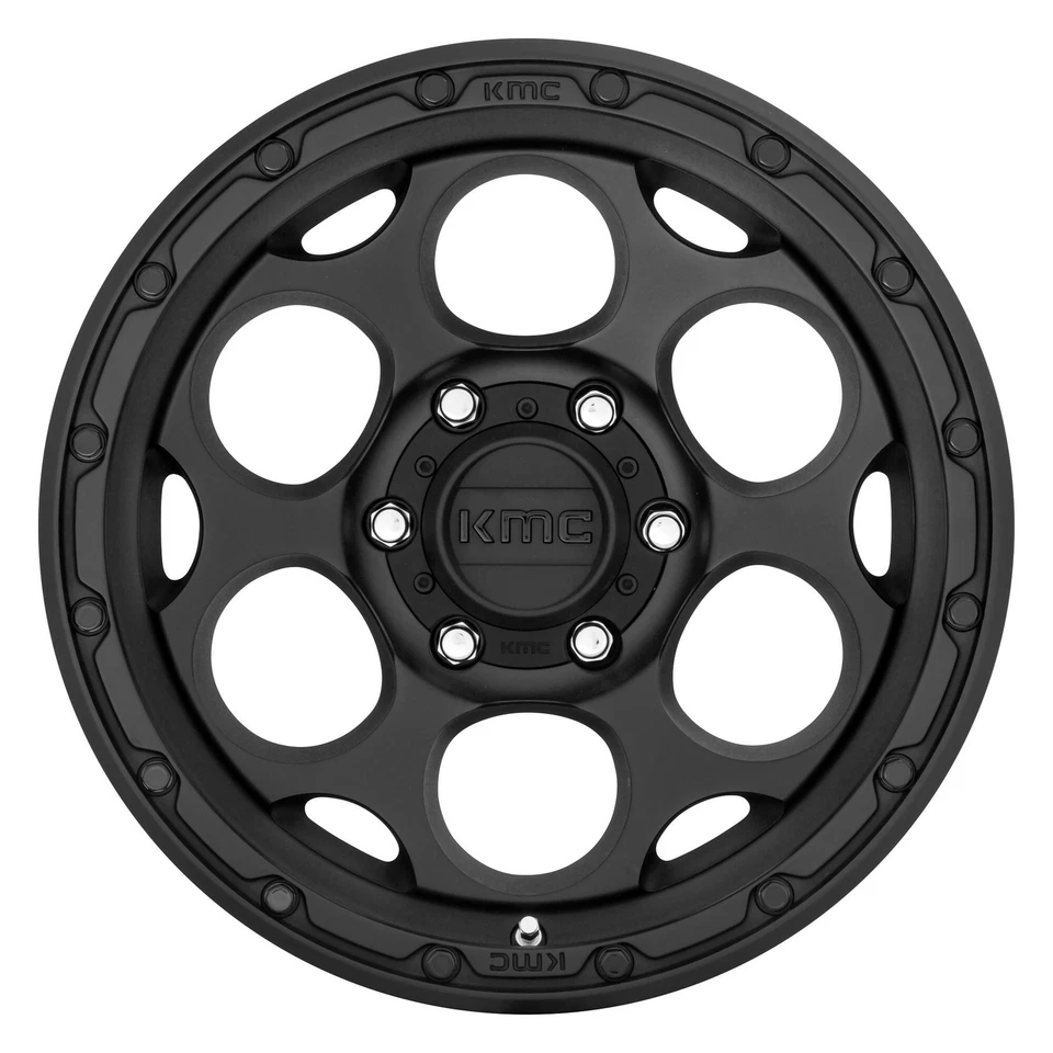 Rueda negra texturizada 17" KMC KM541 Dirty Harry 17x8,5 8x6,5 0 mm para Chevy Ford Foto 2 de 4