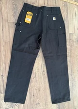NWT Carhartt Double Knee Pants 38x34 Black B01-BLK Loose
