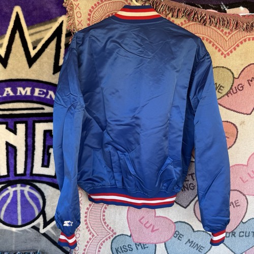 Size XL - Vintage MLB 80s Starter Texas Rangers Satin Bomber Snap Up Made In USA - Picture 4 of 6