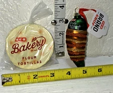 H-E-B Bakery Tortillas Christmas Ornament and H-E-B Jalapeno Popper Ornament