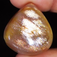 Natürlich Goldener Sonnenstein Birne Cabochon Lose Edelstein Schmuck 46.30 Karat