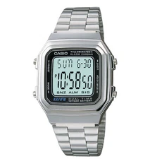 Casio A178WA-1AV, Digital Watch, Chronograph, Alarm, Day/Date, 10 Year Battery