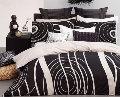 2 Pce Logan and Mason MURRAY Black Linen Quilt Doona Duvet Cover Set - SINGLE