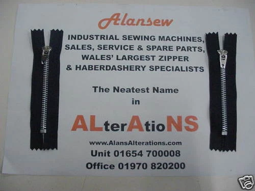 ALANSEW PAIR OF THE RARE 5" TOP QUALITY C/END METAL JEAN ZIPS