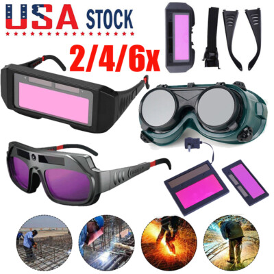 2/4/6PCS Solar Auto Darkening Welding Glasses Welder Mask Helmet Eyes Goggle US