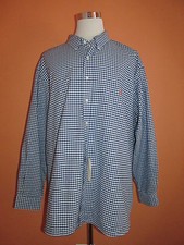 New Ralph Lauren Size 4XB Blue Check Classic Fit Oxford Dress Shirt