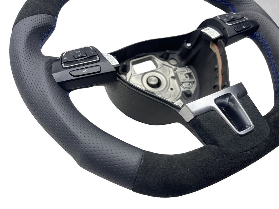 AUSTAUSCH Lenkrad Leder Alcantara Vw Passat B6 B7 3C CC Multifunktion Abgeflacht - Bild 3 von 4