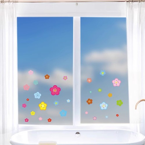 Colorful Flower Double-sided Static Cling Sticker Glass Collision Warning Decals - Picture 4 of 8